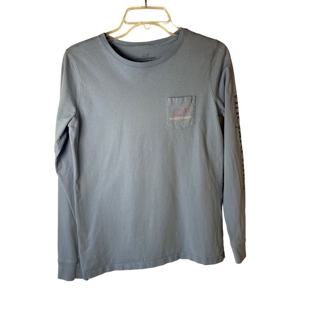 Vineyard Vines women’s blue one pocket long sleeve t-shirt size Small #40-1398